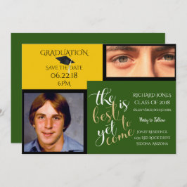2 FOTO EN KIES KLEUR Geel Groen Afstuderen Kaart