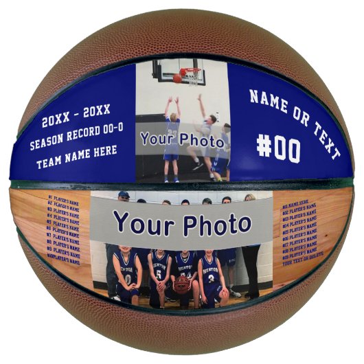 2 FOTO en speciaal op maat gemaakte Basketball Basketbal (Voorkant)