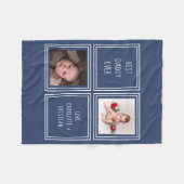 2 foto en tekst ontwerp je eigen gepersonaliseerde fleece deken (Voorkant (Horizontaal))