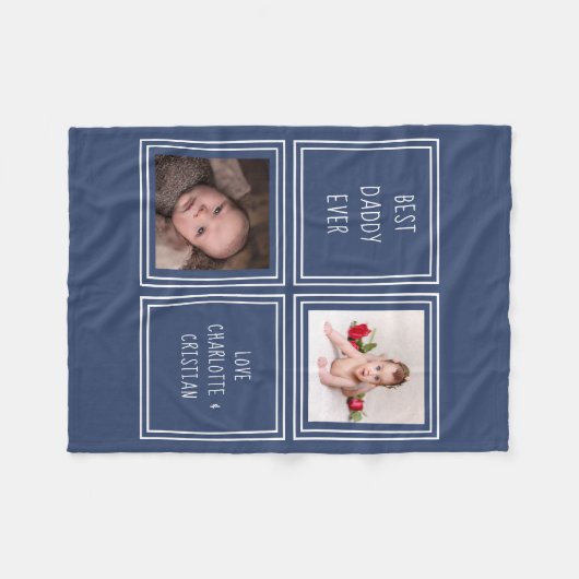 2 foto en tekst ontwerp je eigen gepersonaliseerde fleece deken (Voorkant (Horizontaal))