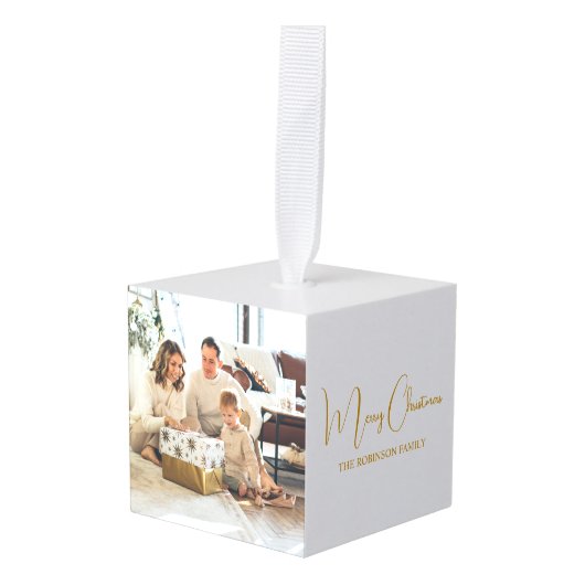 2 Foto Familie Eenvoudige Kerstvakantie Decoratie (Voorkant hoekig)