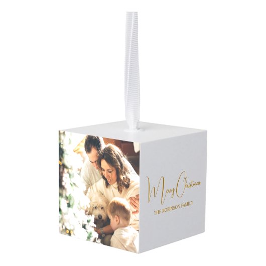 2 Foto Familie Eenvoudige Kerstvakantie Decoratie (Achter hoekig)