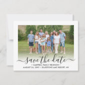 2 Foto Familie reünie Party Modern Elegant Script Save The Date (Voorkant)