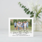 2 Foto Familie reünie Party Modern Elegant Script Save The Date (Staand voorkant)