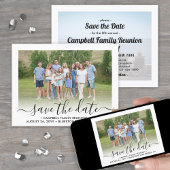 2 Foto Familie reünie Party Modern Elegant Script Save The Date