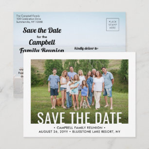 2 Foto Familie reunion Party Picnic Save the Date Aankondigingskaart