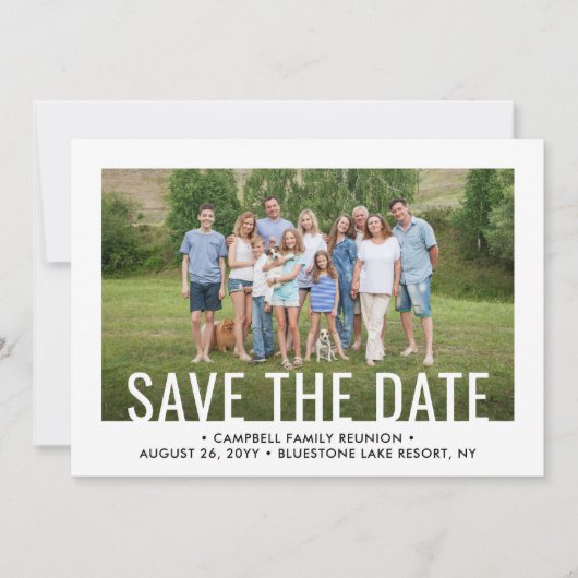 2 Foto Family Reunion Party verzamelt BBQ Picnic Save The Date (Voorkant)