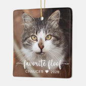 2 Foto Favoriete Floof Knuffige Huisdier Foto Keramisch Ornament (Links)