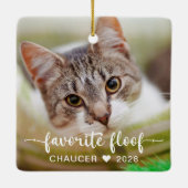 2 Foto Favoriete Floof Knuffige Huisdier Foto Keramisch Ornament (Achterkant)