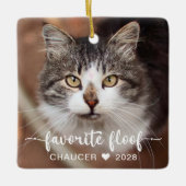 2 Foto Favoriete Floof Knuffige Huisdier Foto Keramisch Ornament (Voorkant)