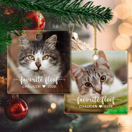 2 Foto Favoriete Floof Schattige Huisdier Foto Keramisch Ornament