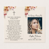 2 Foto Floral Memorial Folder Cream Prayer Kaart (Buitenkant ongevouwen)
