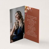 2 Foto Floral Memorial Folder Cream Prayer Kaart (Binnen)
