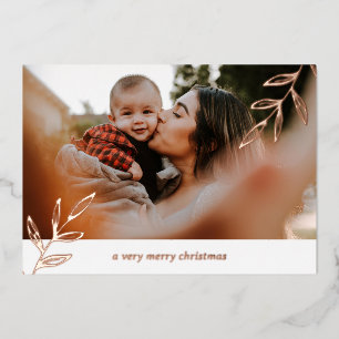 2 Foto Folie Foliage Simple Family Kerstmis Feestdagenkaart