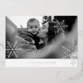 2 Foto Folie Snowflake Eenvoudige kerstfoto's Folie Feestdagenkaart (Voorkant)