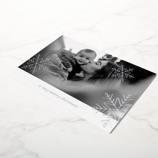 2 Foto Folie Snowflake Eenvoudige kerstfoto's Folie Feestdagenkaart (Gedraaid)
