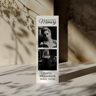 2 Foto Funeral Hartelijk dank Bladwijzer Mini Visitekaartjes