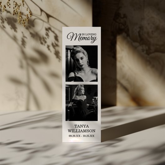 2 Foto Funeral Hartelijk dank Bladwijzer Mini Visitekaartjes