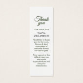 2 Foto Funeral Hartelijk dank Bladwijzer Mini Visitekaartjes (Achterkant)