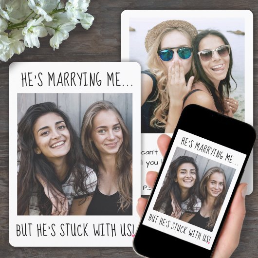 2 Foto Funny Bridesmaid / Maid of Honor proposal Kaart