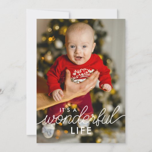 2 Foto Geboorteaankondiging Prachtig Leven Kerstmi Feestdagenkaart (Voorkant)