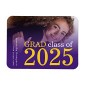 2 foto Geel Paars 2023 Afstuderen Aankondiging Magneet (Horizontaal)