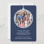 2 Foto Geen plaats zoals Home Simple Moderne Navy  Feestdagenkaart (Achterkant)