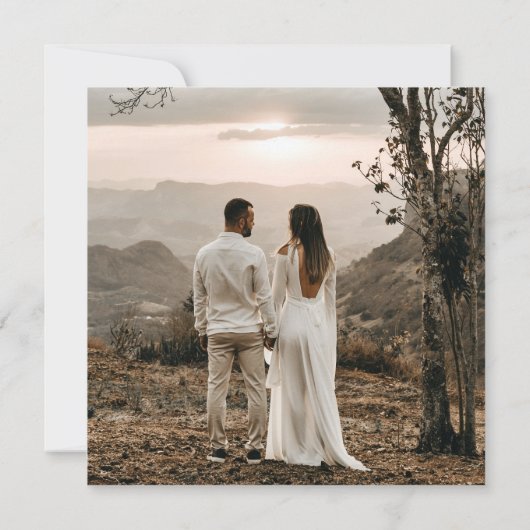 2 Foto gelukkig altijd na huwelijksontvangst Aankondiging (Achterkant)