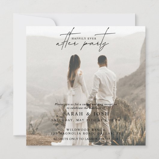 2 Foto gelukkig altijd na huwelijksontvangst Aankondiging (Voorkant)