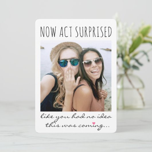 2 Foto gemaakt door Honor of Bridesmaid proposal F Kaart (Staand voorkant)
