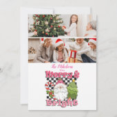 2 Foto geruit Vrolijk & Helder Kerstmis Feestdagenkaart (Voorkant)