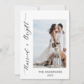 2 Foto Getrouwd Helder Bruiloft Kerstmis Bedankkaart (Voorkant)