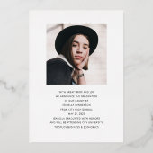 2 Foto Gold Foil Afstuderen kondiging Folie Uitnodiging (Achterkant)