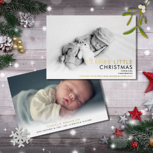 2 Foto Gold Foil met kerstfeest Aankondiging