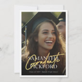 2 Foto Gold High School 2024 Graduation Party Kaart (Voorkant)