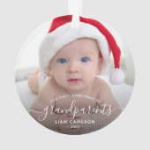 2-Foto-Grandouders First KerstWhite Script Ornament (achterkant)