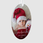 2-Foto-Grandouders First KerstWhite Script Ornament (voorkant)