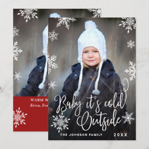 2 FOTO Grappige Kerst Baby Het Is Koud Buiten Feestdagenkaart