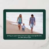 2 Foto Green Modern Joy kerstversiering Folie Feestdagenkaart (Achterkant)