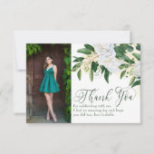 2 Foto Greenery Peony Roos Floral Bedankkaart (Voorkant)