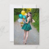 2 Foto Greenery Peony Roos Floral Bedankkaart (Achterkant)