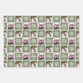 2 Foto Greens - Merry Kerstsnowflakes Inpakpapier Vel (Voorkant)
