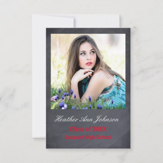 2 Foto grijs verticaal - 3x5 Afstudeerder aankondi Kaart (Voorkant)