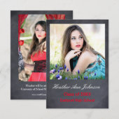 2 Foto grijs verticaal - 3x5 Afstudeerder aankondi Kaart (Voorkant / Achterkant)