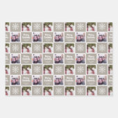 2 Foto grijze neutraals Merry kerstsnowflakes Inpakpapier Vel (Voorkant 3)