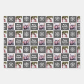 2 Foto grijze neutraals Merry kerstsnowflakes Inpakpapier Vel (Voorkant 2)