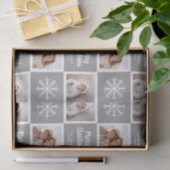 2 Foto grijze neutraals Merry kerstsnowflakes Tissuepapier (Geschenk)