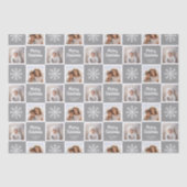 2 Foto grijze neutraals Merry kerstsnowflakes Tissuepapier (Voorkant)