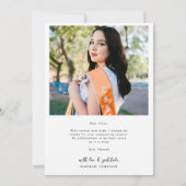 2 Foto Hand beletterd Afstuderen dank u kaart (Achterkant)