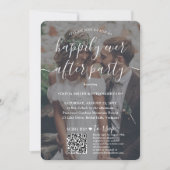 2 Foto Happily Ever After Feest QR RSVP Trouwen Kaart (Voorkant)
